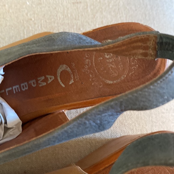 Jeffrey Campbell Leather Two Tone Lace Up Wedges Blue Tan Size 7 - Picture 6 of 13